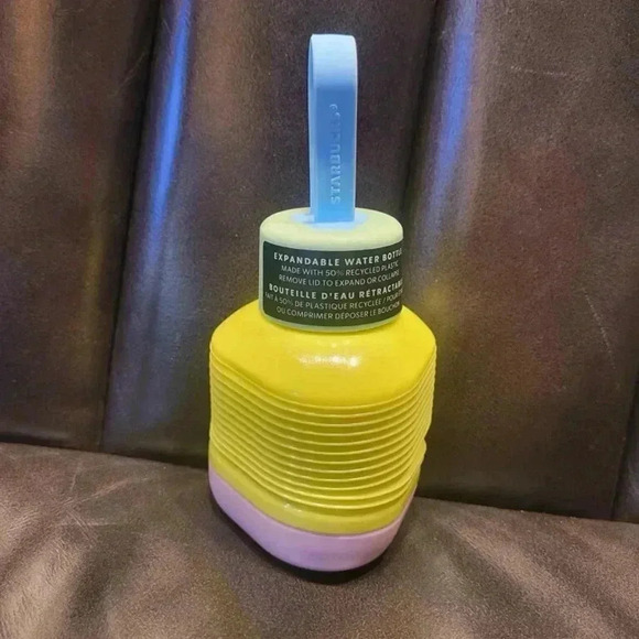 Starbucks Spring 2024 Yellow Pink Ombre Expandable Collapsible Water Bottle - Picture 2 of 2